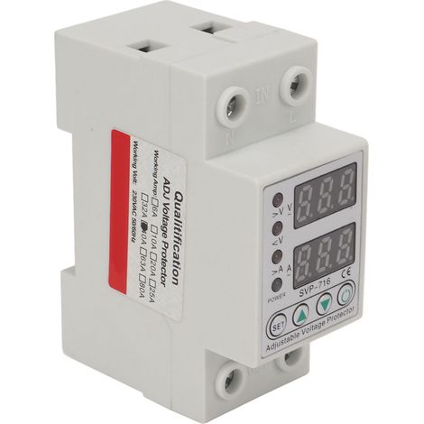 Über- und Unterspannungsschutz, Strombegrenzungsverzögerung, einstellbare intelligente Selbstwiederherstellungsvorrichtung, AC220V 40A (1-40A Überstrom) (1/5)