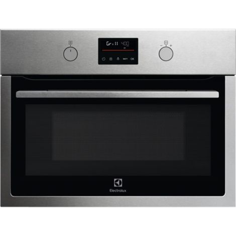 Electrolux KOMFE46X Forno Microonde compatto Microonde 500. Dimensione del forno: Piccolo, Tipo di forno: Forno elettrico, Capacità interna forno totale: 42 L. Posizionamento dell'apparecchio: Da i... (1/5)