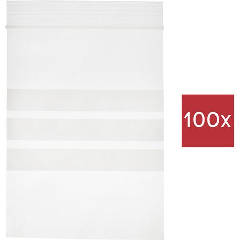 TRU COMPONENTS Druckverschlussbeutel mit Beschriftungsstreifen (L x B) 120 mm x 80 mm Transparent Po