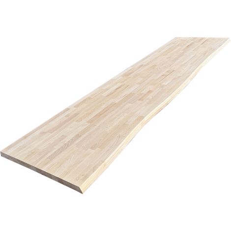 Plan de travail Hêtre massif bord naturel L.250 x l.65 cm, Ep.36 mm (1/5)