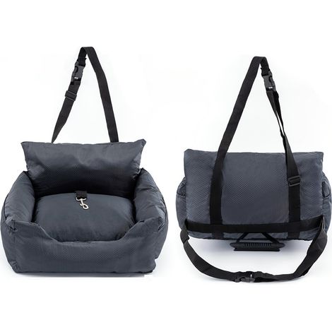 Siège auto pour chien avec sangle de sécurité, rehausseur pour chiens ou chats de petite/moyenne taille, lit et maison confortables universels (1/5)