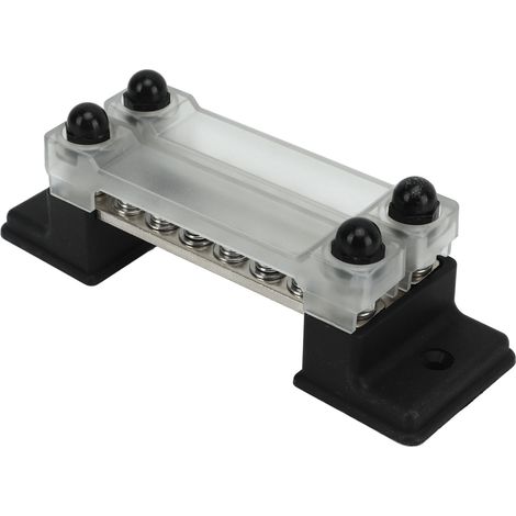 Répartiteur d'énergie 12-48 V CC / 110-300 V CA, bornier 2 rangées 16 pôles pour auto, poids lourd, van aménagé, bateau et usage nautique. (1/5)
