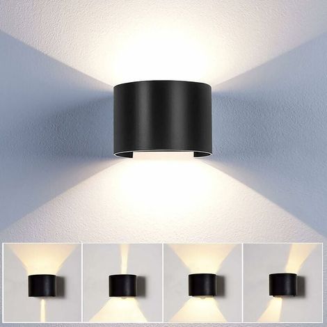 12W LED-Wandleuchte für den Innenbereich, Schwarz, Moderne Wandleuchte mit nach oben und unten gerichtetem Lichtstrahl für Flur, Treppenhaus, Wohnzimmer (Warmweiß) (1/5)