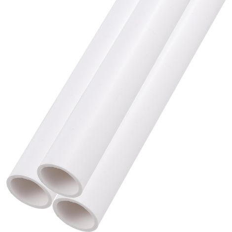 3pcs Tuyau Rigide En PVC 16mm x 20mm 24" Tube Plastique Rigide Rond Pour Drainage, [pour Greenhouse Garden Home HVAC Plumbing] -White (1/5)