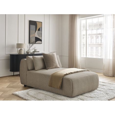 BOBOCHIC - Méridienne avec têtière pour canapé modulable JANA tissu chiné Taupe