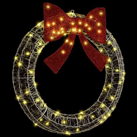 Couronne avec 80 LED Blanc chaud 90 cm Acrylique CFW754441 (1/5)