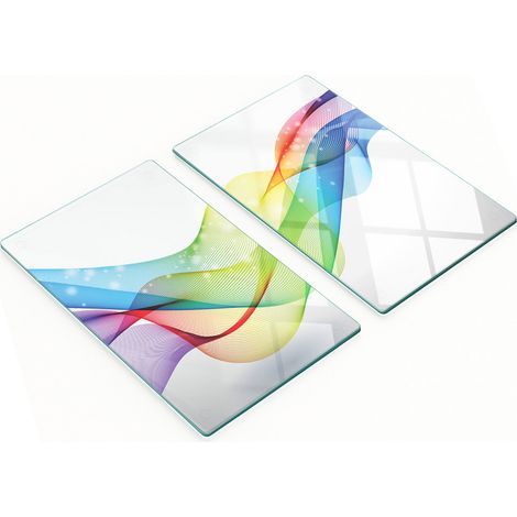 Tableros de vidrio duraderos y elegantes con un patr贸n abstracto de ondas 2x30x52 cm