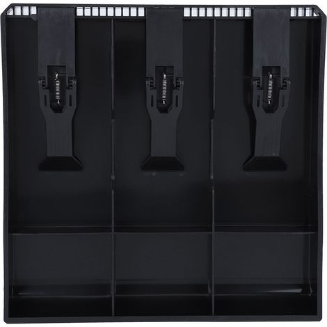 Cassetto portadenaro, registratore di cassa, vassoio di ricambio in plastica, 3 banconote, 3 monete, contenitore per denaro, cassaforte, cassetto portadenaro, organizer [Nero] (1/5)