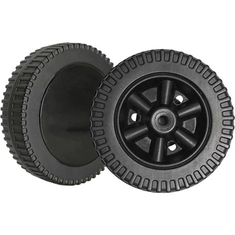 2 x Replacement Plastic Wheels for Gas BBQ and Other - 6" Black Wheels (1/4)
