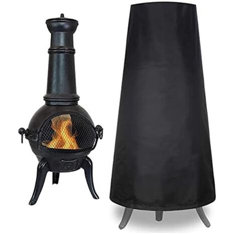 Schutzhülle für Außenkamin aus robustem 210D Oxford-Gewebe, Große wasserdichte und winddichte Schutzhülle für Außenkamin (122 x 21 x 61 cm)