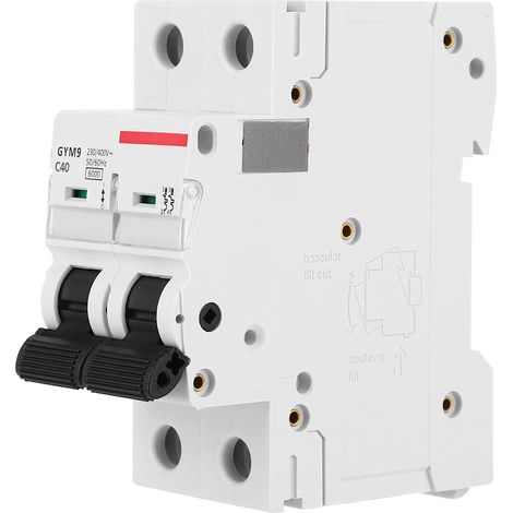 Disjoncteur GYM9-C65 2P 230/400 V 50/60 Hz IP20, protection contre les fuites de courant, intensité 40 A (1/5)