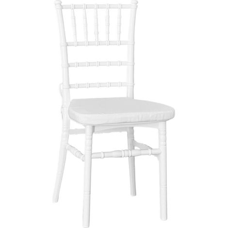 Chaise Chiavarina en polypropylène blanc monobloc avec coussin antidérapant (1/5)