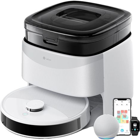 Robot aspirador, succión de 12000 Pa, potencia de 11-20 W, capacidad de agua sucia de 2,5 L, capacidad de agua limpia de 2,5 L, duración de la batería de hasta 220 minutos. (1/5)