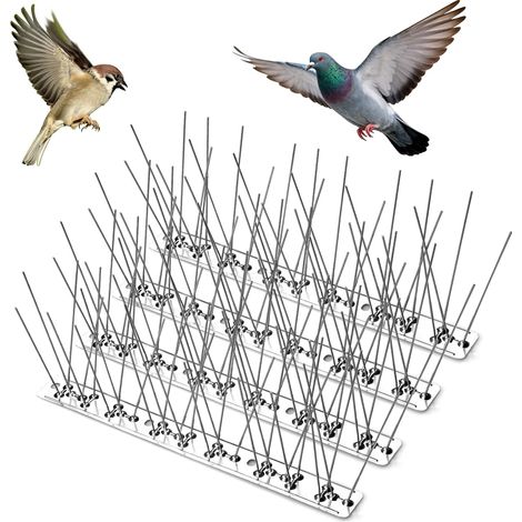 Pic Anti Pigeon INOX 1M, Anti Pigeons pour Balcon, Anti Oiseaux Exterieur pour Balcon Fenêtre Toit, Repulsif Oiseaux pour Effrayer Corbeaux, Moineaux, Chats (1/5)