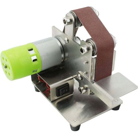 Mini-courroie ponceuse électrique Machine de meulage de polissage 7 VITESSE VARIABLE AVEC 10 Ceintures pour le métal en acrylique en bois (Taille de la courroie: 30 330 mm) (1/4)
