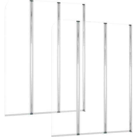 Enclos de bain 2 pcs 104x130 cm Verre trempé Transparent