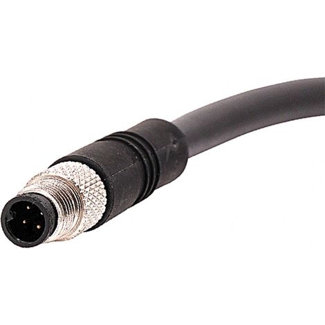 STEX24 M5 Sensorleitung PUR 4-polig Stift gerade schleppkettenfähig A-Kodierung, Länge 4,0 Meter tiefschwarz RAL 9005, Kabel Außendurchmesser 3,5mm - 1 Stück