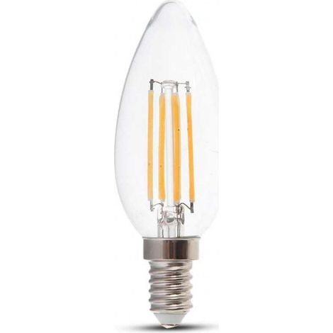 V-Tac VT-1986 Lampadina LED candela filamento 4W E14 100LM/W luce bianco caldo 3000K 214301 (1/5)