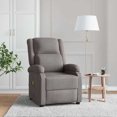 Fauteuil de massage inclinable Fauteuil relax Taupe Tissu 41946