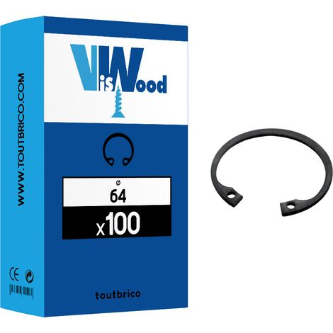 100 circlips intérieurs Ø 64mm acier brut - Viswood