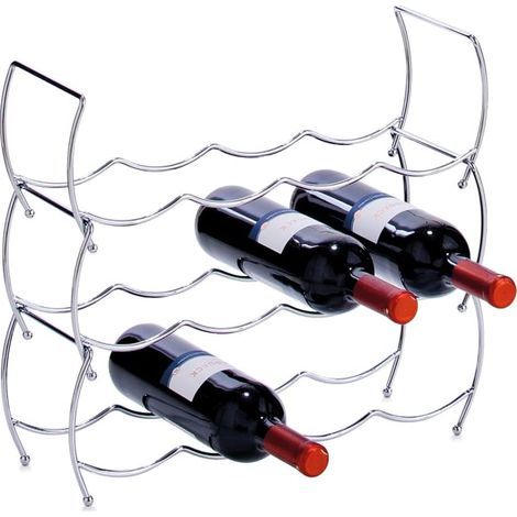Lot de 3 Casiers à Bouteille Métal Argent 40 x 15 x 38 cm (1/5)