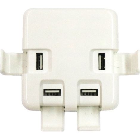 Trade Shop - Cargador De Corriente Adaptador De Enchufe Usb 4 Puertos 40 W 8a Smartphone Tablet - (1/5)
