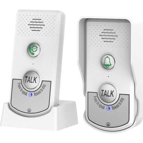 Sonnettes D'Interphone sans Fil 1000 M de Distance Excellente Puce Interphone Vocal Blanc Sonnettes de Porte Intelligentes Portables pour les Maisons Hôtels Villas Usines (1/5)