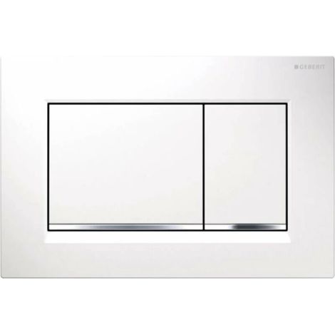 Pour Geberit Sigma30 - Plaque de commande Sigma30, blanc/chrome 115.883.KJ.1