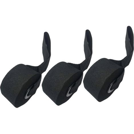 Ancrage porte musculation noir 3 pièces, sangle PVC résistante, bandes élastiques home gym (1/5)