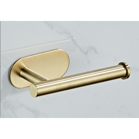 Porte-Papier Toilette - Acier Inoxydable Épais - Auto-Adhésif Sans Perçage - Pour Salle De Bain Cuisine Toilettes - 1 Pièce Or Brossé (1/2)