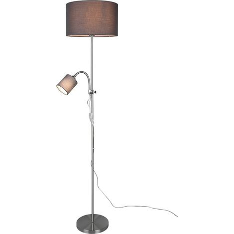 Piantana Moderna con Lampada Lettura e 2 Paralumi Acciaio Owen GD Trio (1/5)
