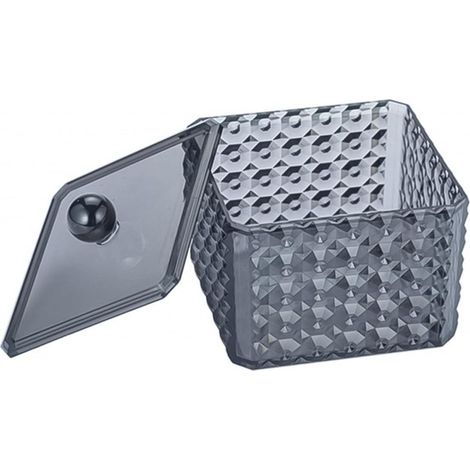 Boîte de rangement carrée INOOMP pour cotons à maquillage et cotons-tiges , en acrylique avec couver