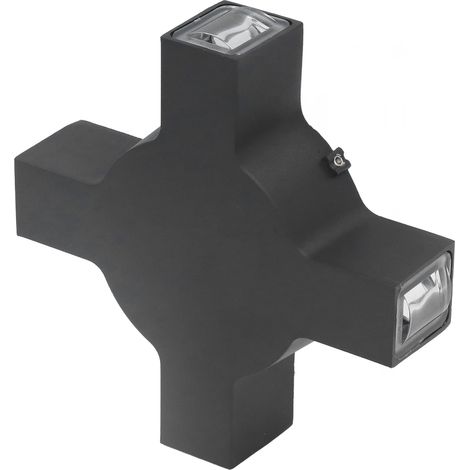 Applique murale LED 4W à 4 LED décoratives, design carré noir, boîtier en aluminium, idéale pour couloir, alimentation AC85-265V, lumière violette (1/5)