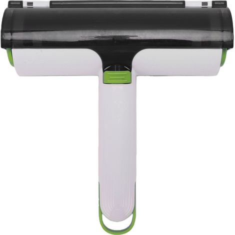 Brosse rotative multifonction double face anti-poils d'animaux pour canapés, tapis, moquettes, sièges auto et literie (blanche et verte) (1/5)