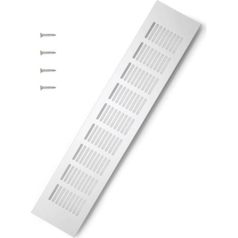 Grille D’aération en Aluminium à Encastrer, Grille de Ventilation 400 mm Angulaire pour la Ventilation des Placards et des Chambres (Argent) (1/5)