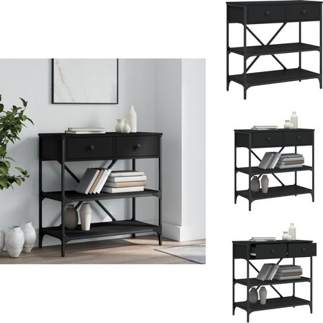 Konsolentisch Schwarz 75x34,5x75 cm Holzwerkstoff - Konsolentisch - Wohnraumgestaltung - Sideboard - Eckschrank - Schwarz (1/5)