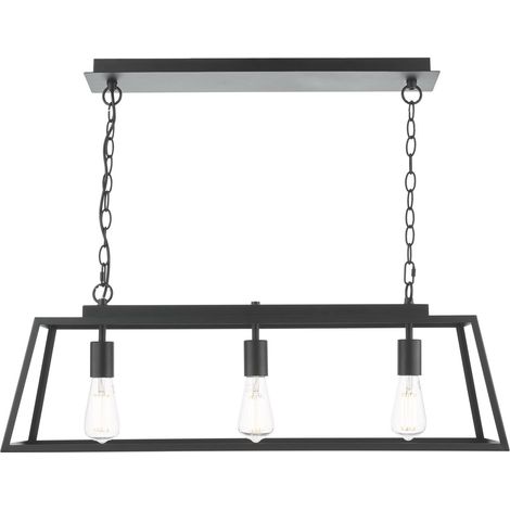 Dar Claudia Suspension lumineuse Claudia à 3 barres, noir mat (1/5)