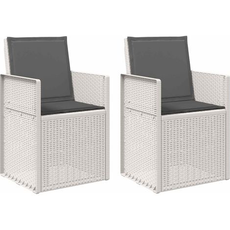 Lot de 2 Chaises d'extérieur - Chaisess de jardin salle à manger Blanc et anthracite PP fr2191 - Maison La Vie (1/5)