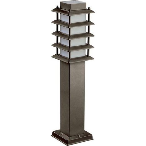 Forlight Siljan - Baliza de Jardín E27 de Estilo Rústico para Terrazas y Jardines. Poste de Jardín para Bombilla E27. Color Marrón.