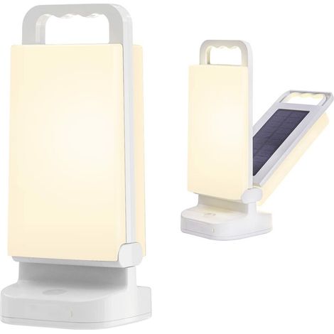 KZQ Lampe Solaire Camping Rechargeable, Lanterne Camping Réglable Luminosité Portable, Batterie Externe de Secours 4400mAh, Eclairage Camping LED Etanche IPX4 pour Camping, Pêc NPTERBL (1/5)