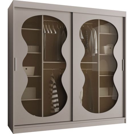 Armoire Hartford 532, Cachemire, 200x200x62cm, Portes d'armoire: Coulissantes, Nombre d'étagères: 5