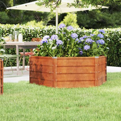 Lit surélevé de jardin,Jardinière,Pot de Fleurs rouillé 129x129x45 cm acier corten XZZZ731727 (1/5)