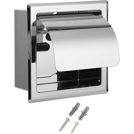 Porte-papier toilette miroir en acier inoxydable, porte-essuie-tout pour salle de bain de maison ou d'hôtel. (1/5)
