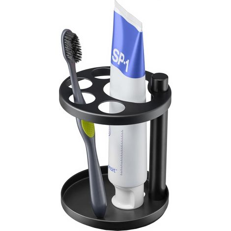 Soporte metálico para cepillos de dientes de baño, caja de ventilación de acero inoxidable con ranuras, apto para cepillos de dientes eléctricos, pasta de dientes, maquinillas de afeitar y peines pequ