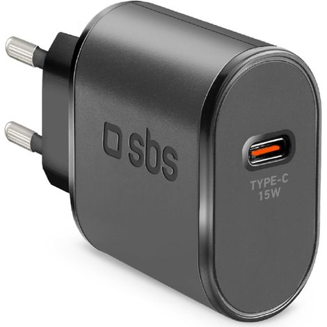 SBS TETRTC15W cargador de dispositivo móvil Universal Negro Corriente alterna Carga rápida Interior