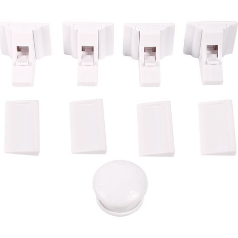 4 Verrous Magnétiques Blancs pour Armoires et Tiroirs – Sécurité Enfants, Animaux – Usage Domestique (1/5)