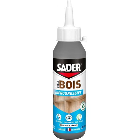 Colle bois prise progressive Sader - résistance et précision Conditionnement: 100GR