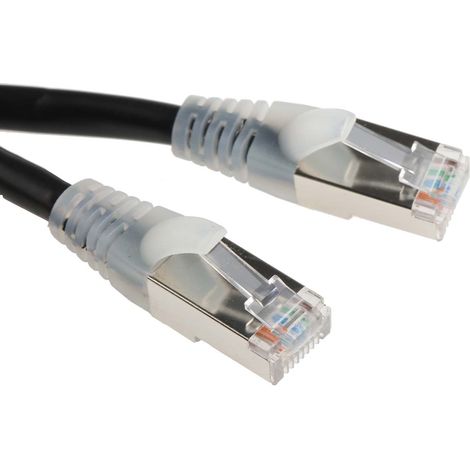 Câble Ethernet cat 5e Avec connecteur gaine PVC Noir / , F/UTP, 1m ( Prix pour 1 )