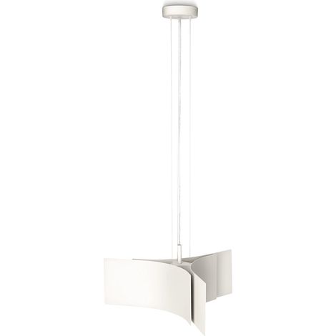 Hängeleuchte weiß Pendelleuchte Höhenverstellbar Hängelampe Esszimmer, Metall, E27 Fassung, LxBxH 48,5x43x150 cm (1/5)