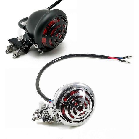 Clignotant arrière de moto rétro rond en alliage, feu arrière à LED 12V, édition 0618